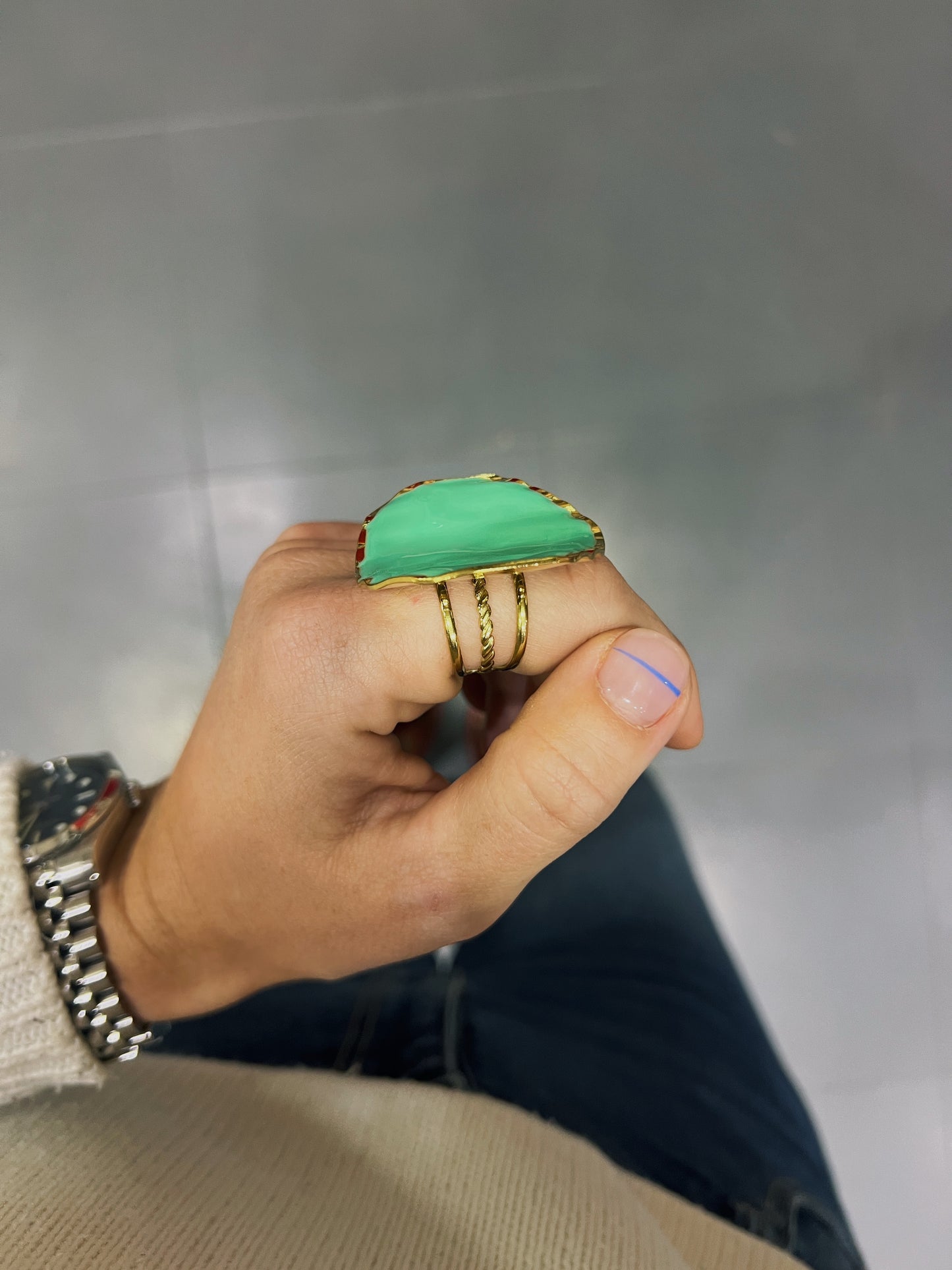 Anillo maxi Turquesa