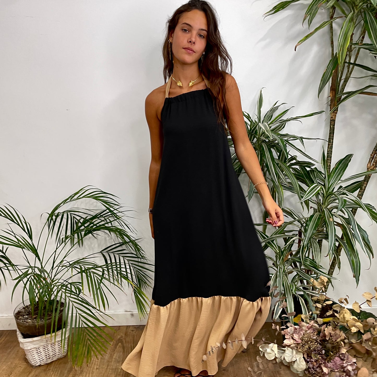 Vestido cuello Halter