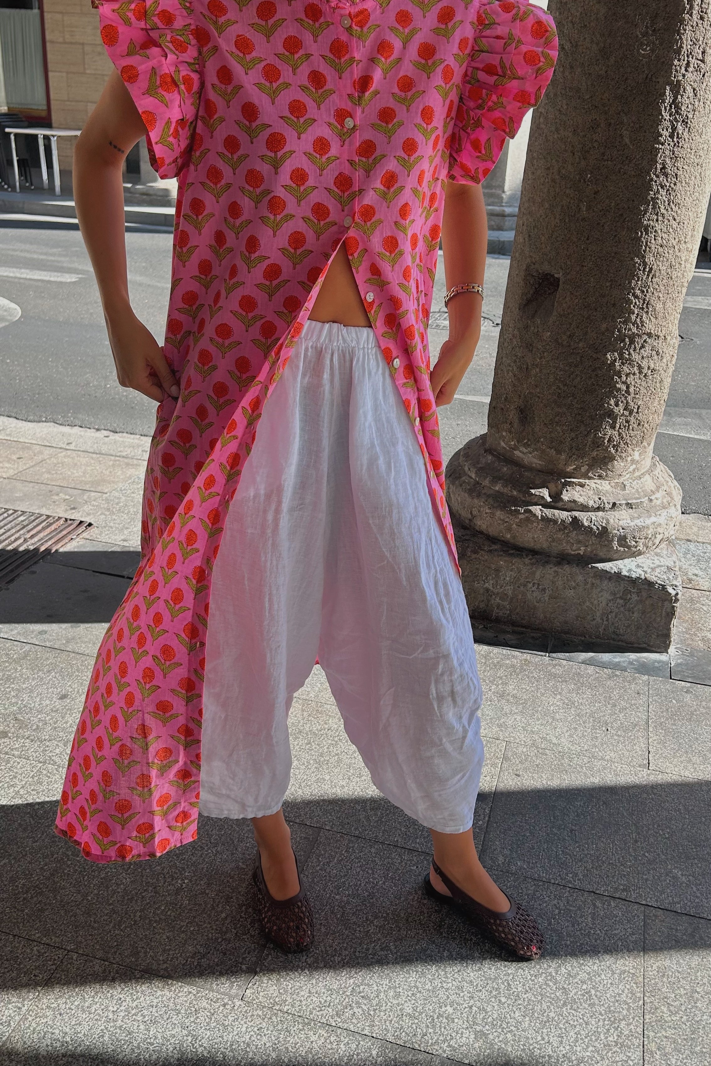 Vestido faro rosa y naranja
