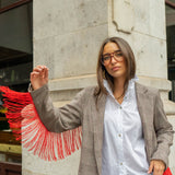 Americana flecos rojo