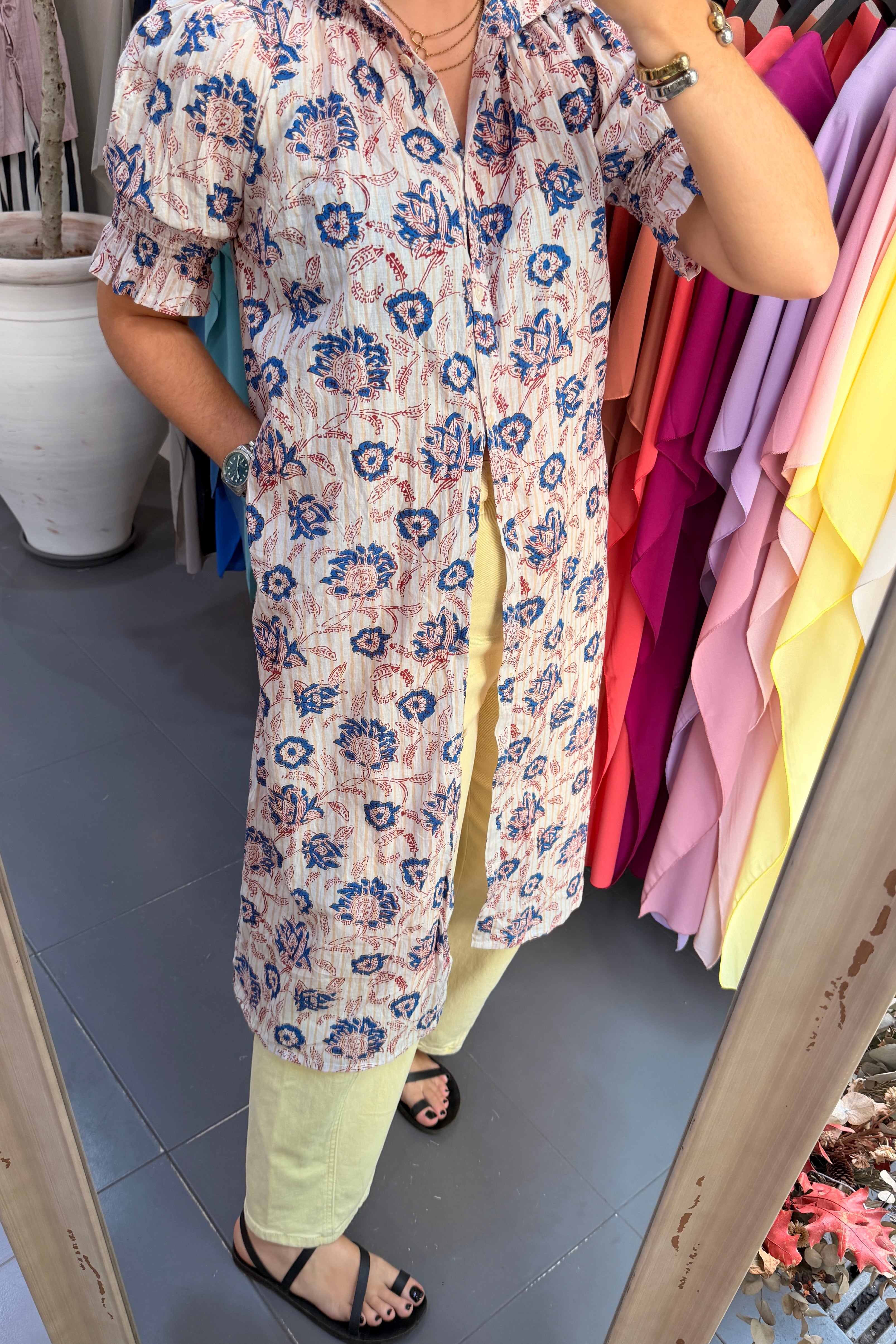 Vestido René Blanco Flores
