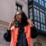 Chaleco japo mohair naranja fluor