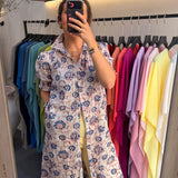 Vestido René Blanco Flores