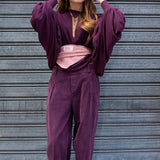 Pantalón pana berenjena