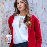 Chaqueta Mohair granate
