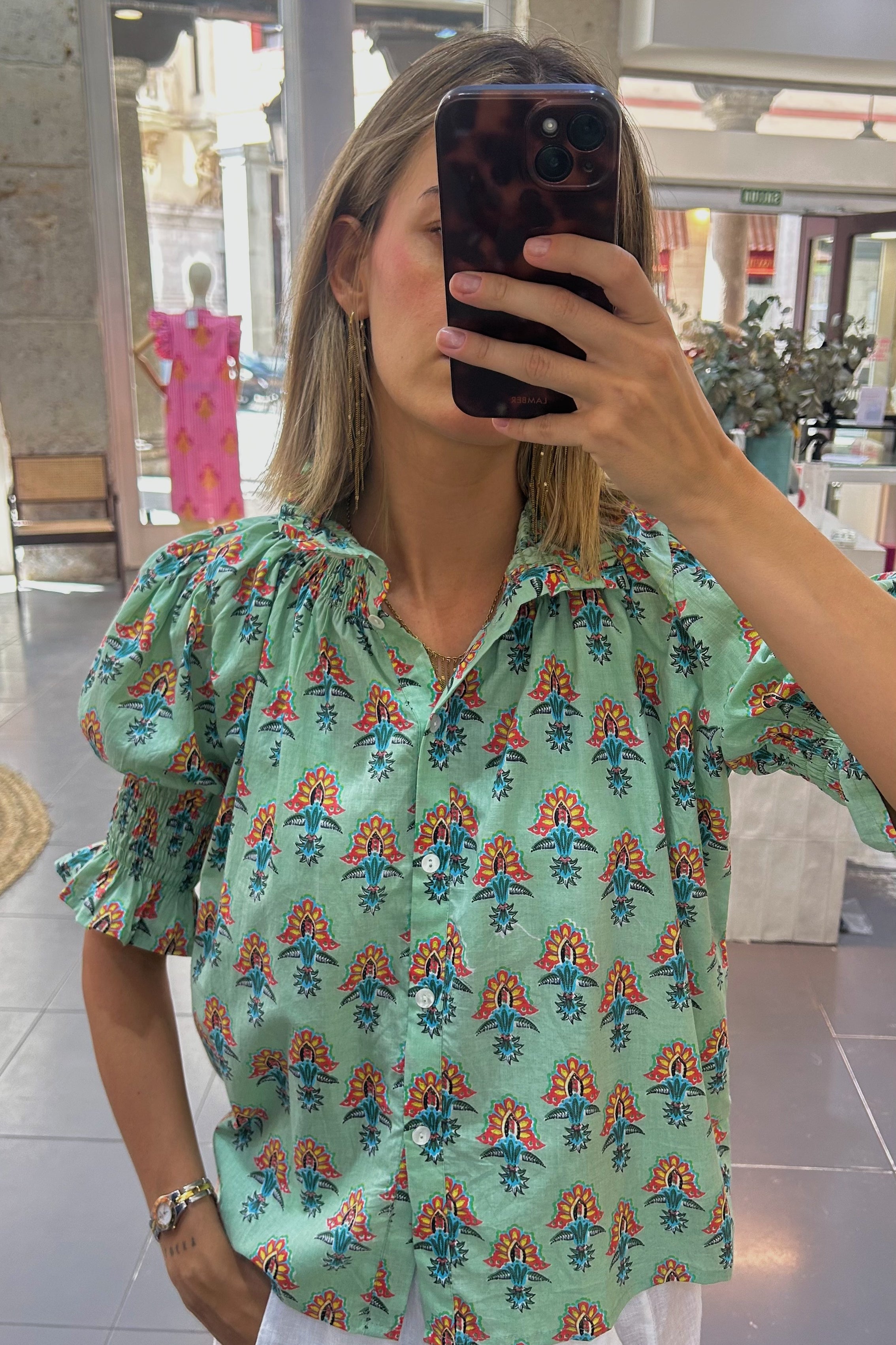 Blusa René agua marina