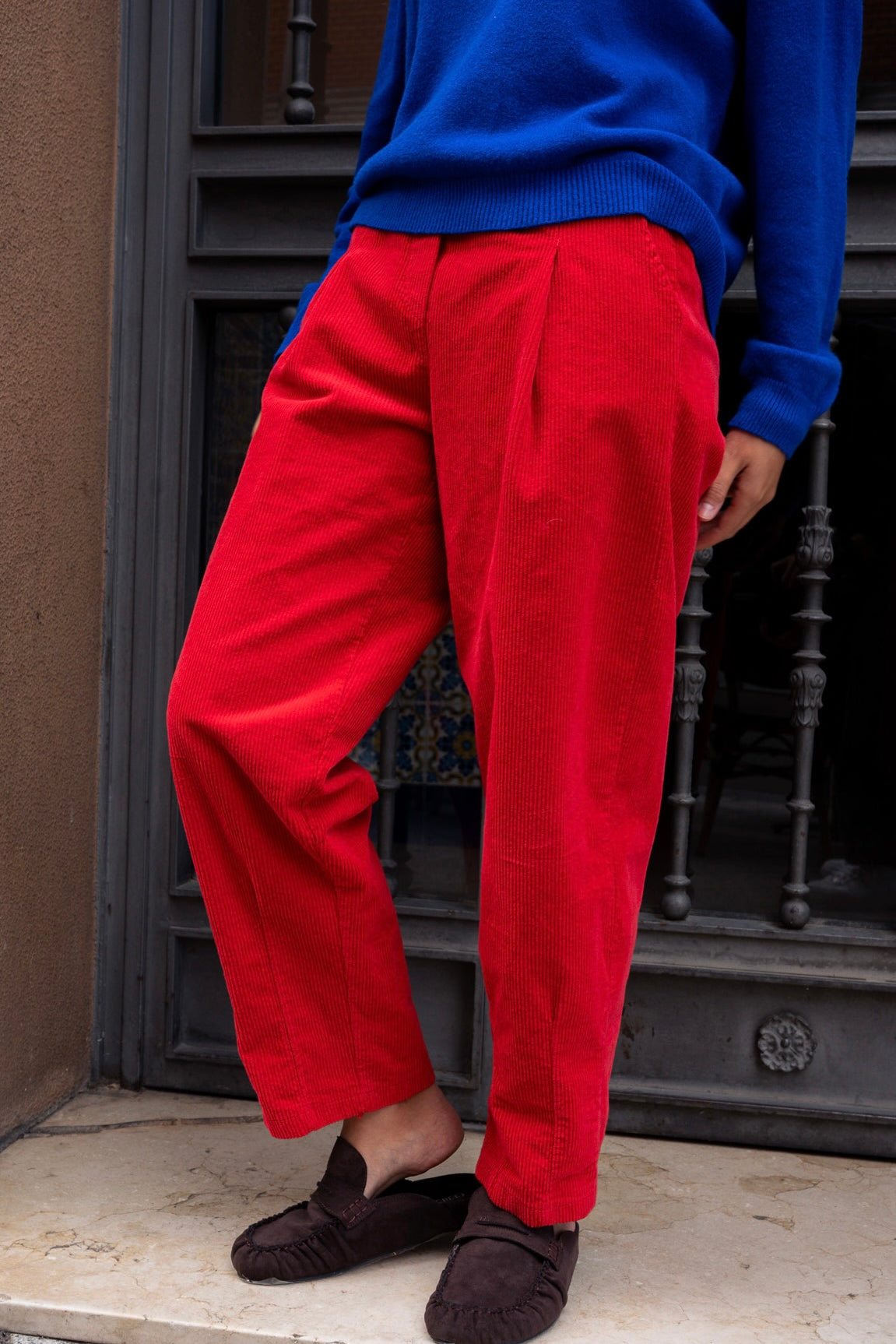 Pantalón pana rojo