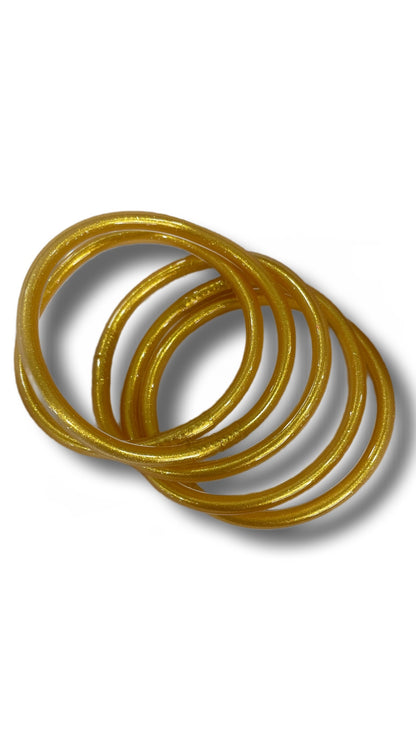 5 Pulseras pan de oro