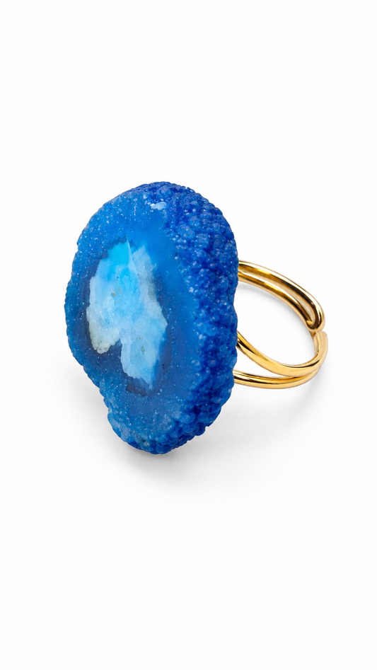 Anillo gema azul