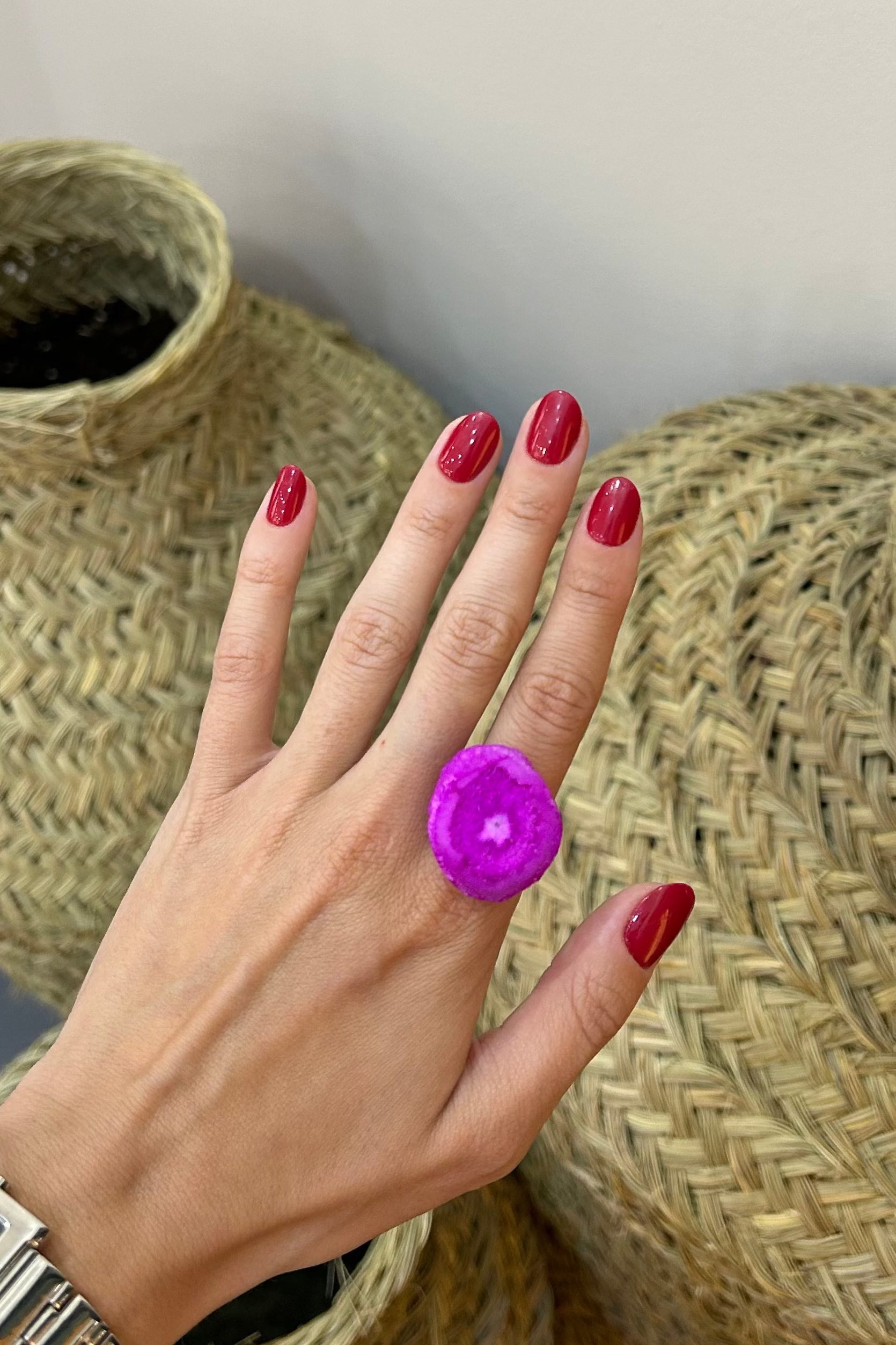 Anillo gema rosa