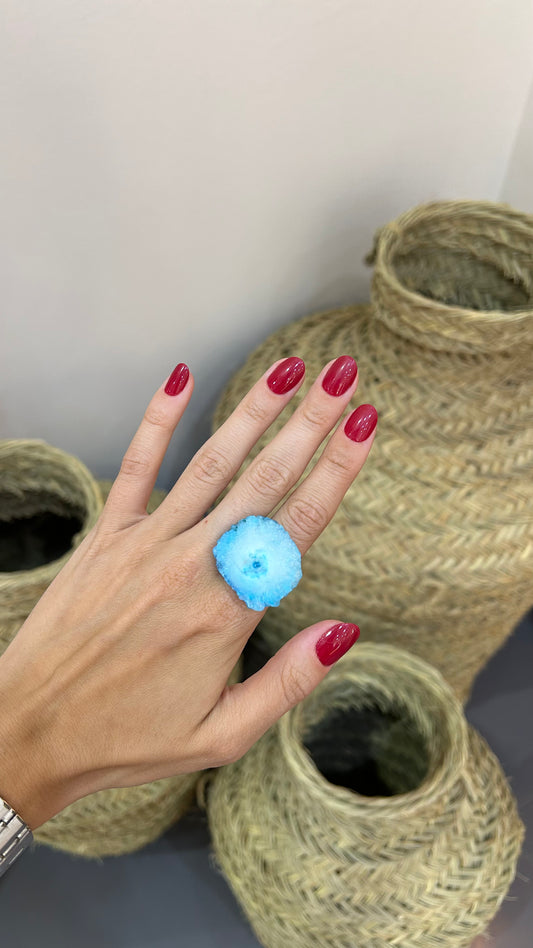 Anillo gema azul