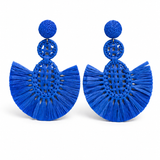 Pendientes borlas azul