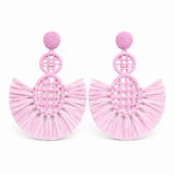 Pendientes borlas rosa