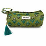 Estuche verde flores