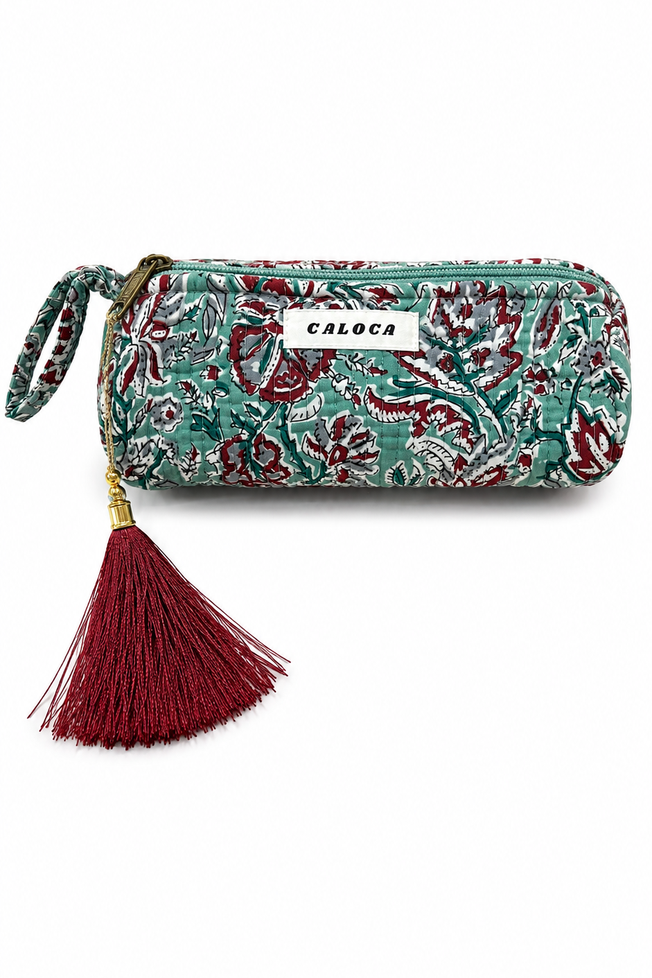 Estuche azul flores