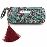 Estuche azul flores