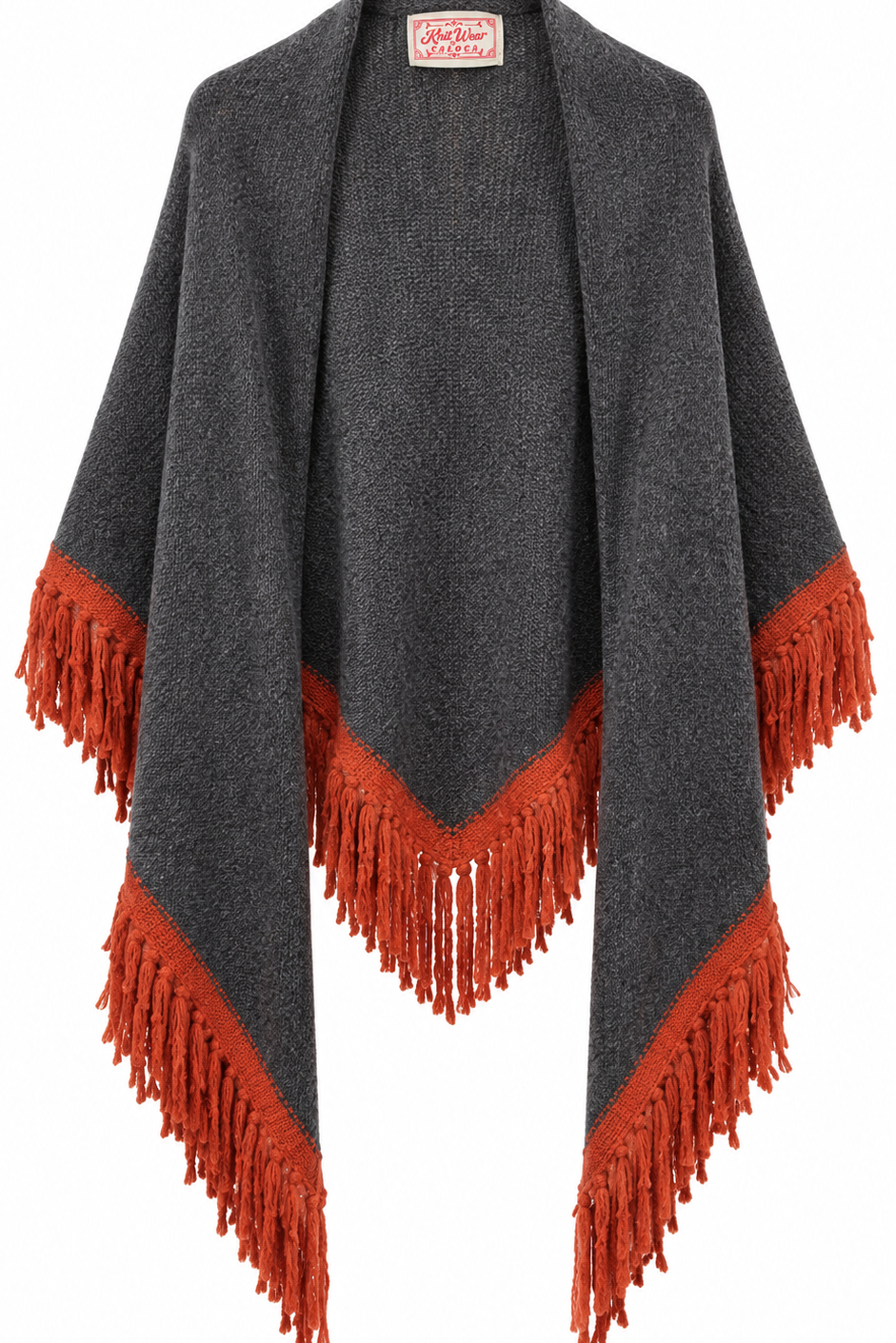 Poncho bicolor gris