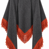 Poncho bicolor gris
