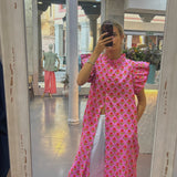 Vestido faro rosa y naranja