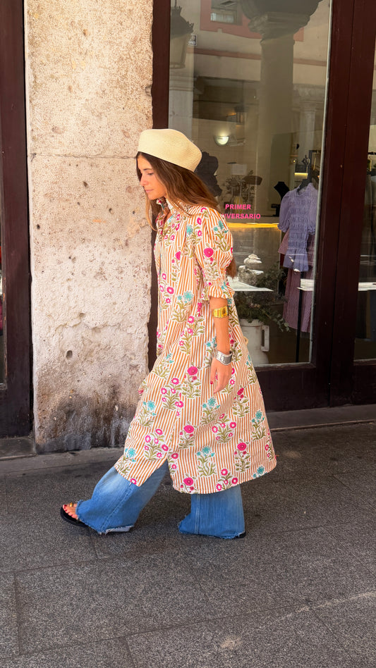 Vestido René mostaza