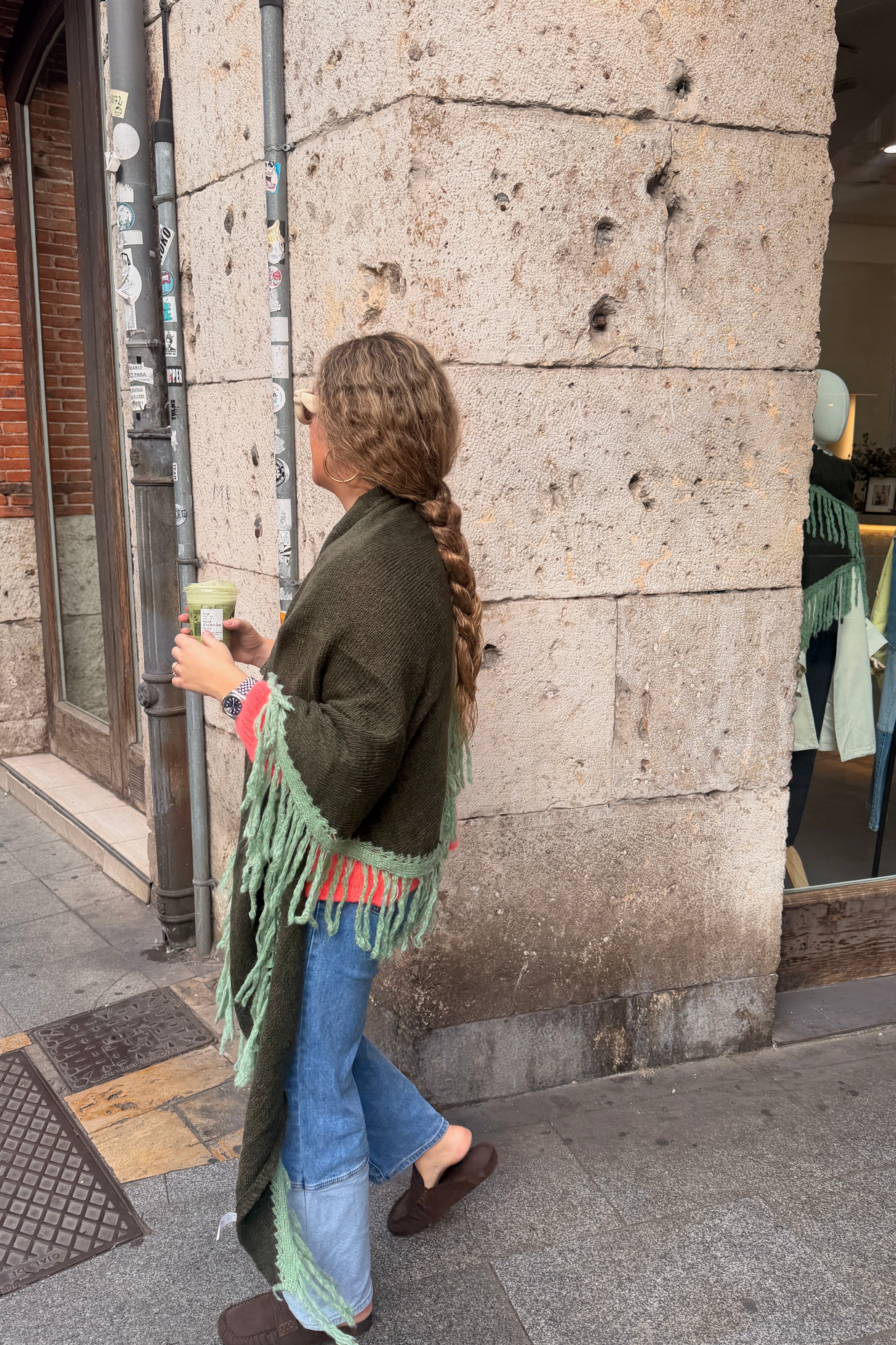 Poncho bicolor Menta