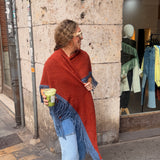 Poncho bicolor azul