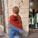 Poncho bicolor azul