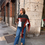 Poncho bicolor gris
