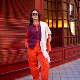 Chaleco japo mohair tinto