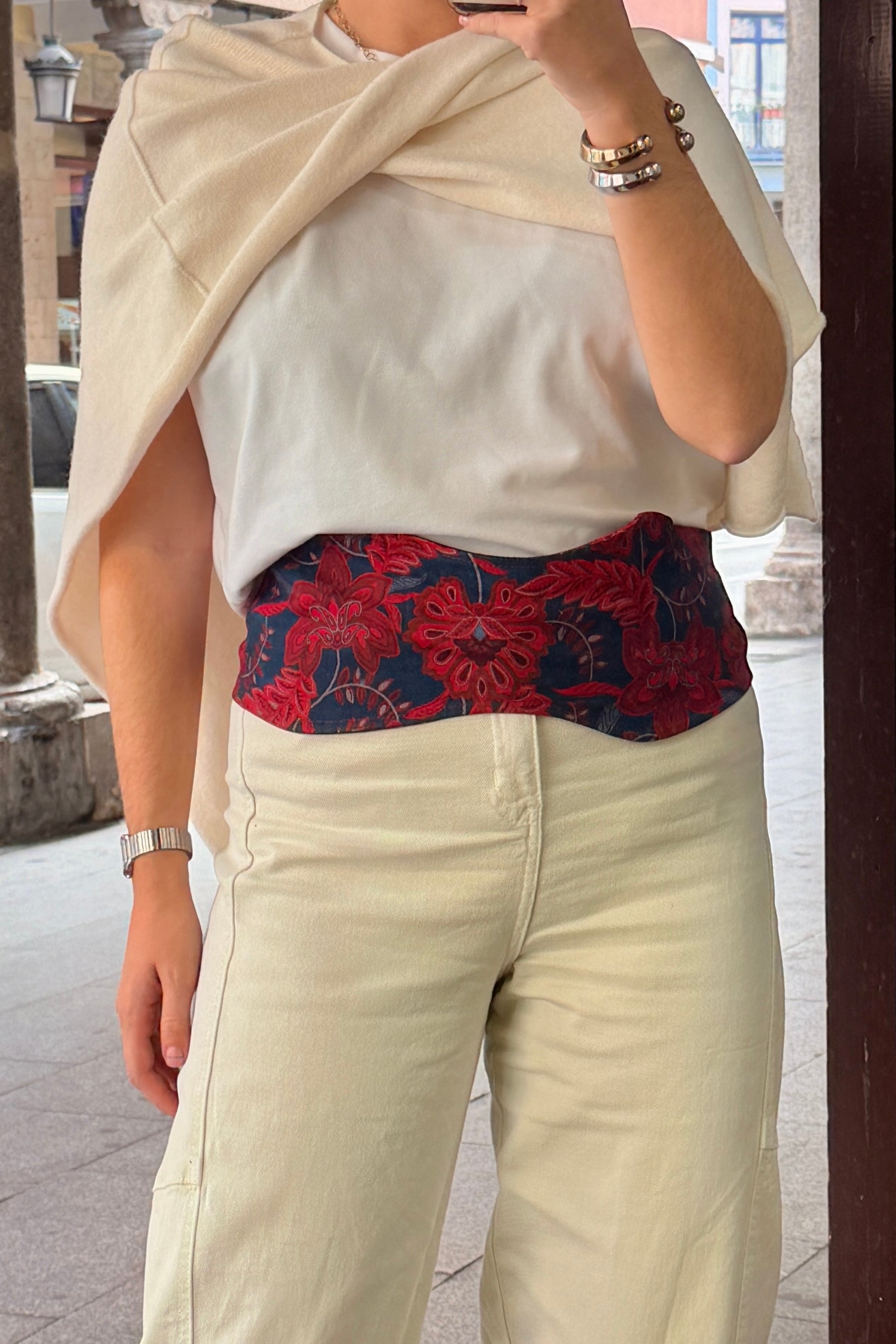 Fajín rojo y azul